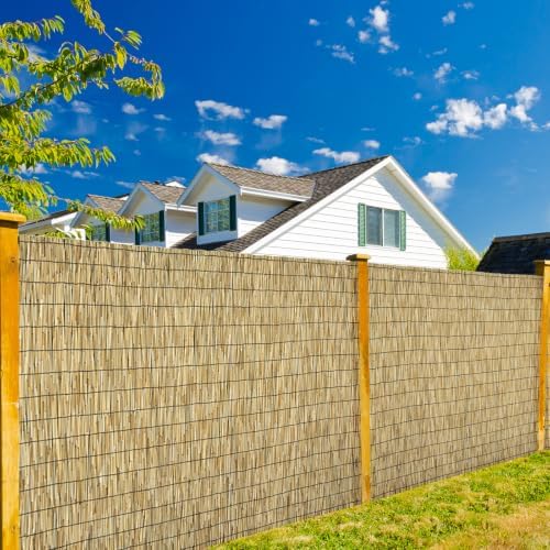 Natural 2 Pack 4FT X16.4FT Reed Fencing Roll Bamboo Privacy Screen by SHYDZYYC