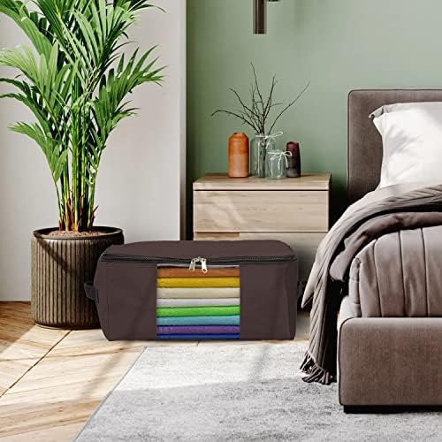 Covers & All Storage Bags, 90 litres Large Size Space Saver Bags Heavy Duty Storage Organizer Multipurpose, 12 Oz Waterproof UV-Resistant & Tear-Proof (Pack of 10, Coffee) - Image 4