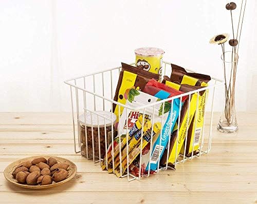 SANNO Freezer Wire Storage Organizer Basket, Refrigerator Storage Baskets Bins Organizer with Built-in Handles for Cabinets, Pantry, Closets, Bedrooms 4 Pack 11"x10"x 7" White - Image 4