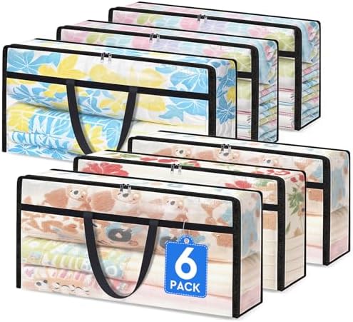 TasticTotes 6 Pack Clear Storage Bags for Comforter, 90L Long by Unknown