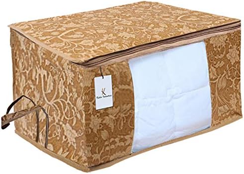 Kuber Industries Underbed Storage Bag, Storage Organiser, Blanket Cover Set of 12 - Beige, Extra Large Size, CTKUBM16 - Image 3