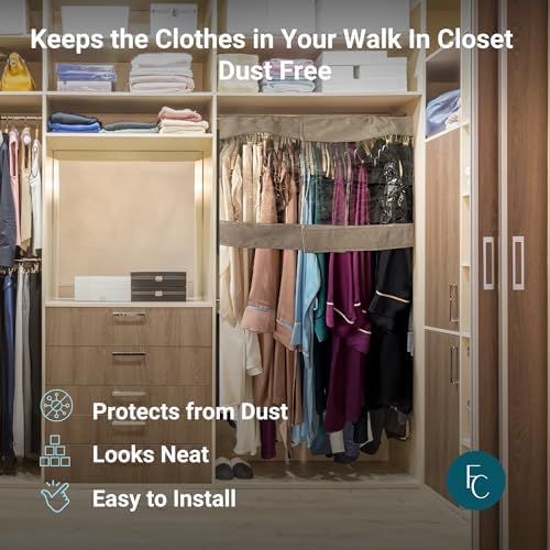 Garment Cover for Closet Rod and Portable Clothing Rack Shoulder Dust Cover - Protect Your Wardrobe in Style - Adjustable to fit 26" to 48" long - 5 Pack - Image 3