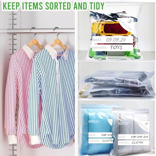 BEIDOU-PAC 3 Gallon Large Plastic Bags with Zipper Top, | 100 Count | 2 Mil | 16" x 18" | Heavy-Duty Reusable Clear Freezer Storage Bags - Image 4