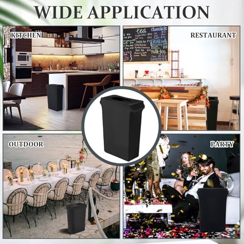 Windyun 20 Pcs 23 Gallon Spandex Trash Can Cover for Events,Black - Image 6