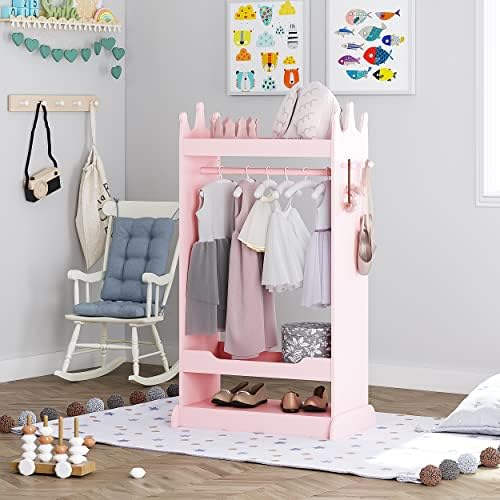 UTEX Kids Dress up Storage with Crown-Shaped Top and Mirror - Image 3