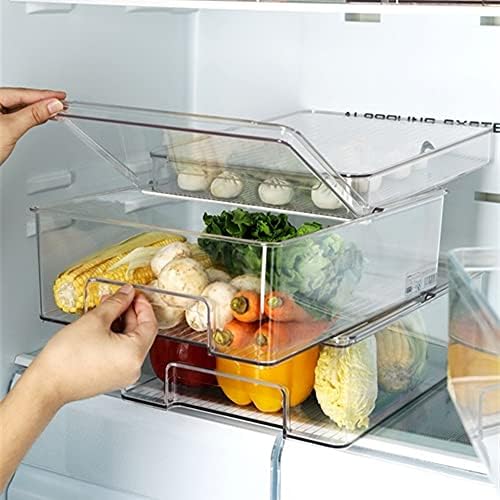 SANNO Freezer Containers Food Storage Containers Fridge Containers Plastic Organization Storage Bin for Fridge, Freezer, Pantry, Kitchen- Organizer for Fruit, Yogurt, Snacks, Pasta, set of 2 - Image 3