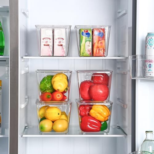 Vtopmart 12 Pack Clear Stackable Storage Bins with Lids and Handles, Medium - Image 6