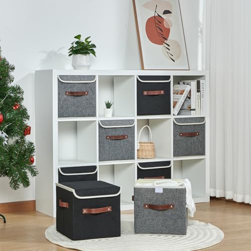 4PCS Storage Cubes with Lids Cotton Linen Fabric Bins Boxes - Image 6