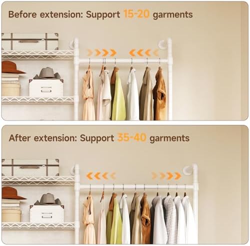 ONBRILL H3 Expandable Wall Mounted Closet System, Heavy Duty Clothing Rack - Image 5