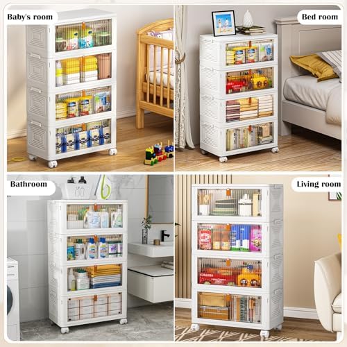 YFXCVSL 4 Tier Plastic Storage Bins with Lid 36QT, Stackable Storage Bins - Image 2