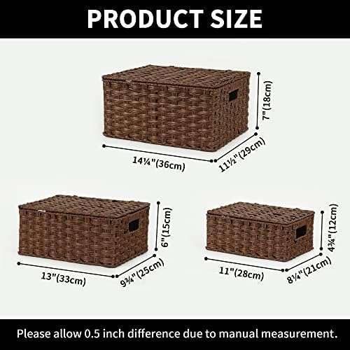 GRANNY SAYS Wicker Baskets with Lids, Decorative Storage Boxes with Lids - Image 6