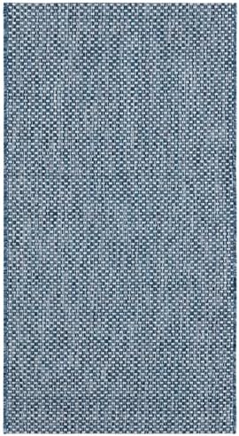 SAFAVIEH Courtyard Collection 4' x 5'7" Navy/Grey CY8521 Indoor/ Outdoor Waterproof Easy-Cleaning Patio Backyard Mudroom Accent-Rug - Image 2