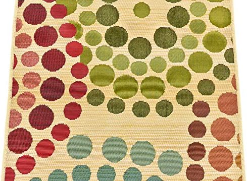 Unique Loom Outdoor Modern Collection Area Rug - Spark (2' x 6' 1" Runner, Beige/ Burgundy) - Image 6