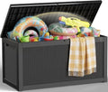 EFU Outdoor Storage Box 360 Gallon Deck Box, Waterproof Resin, Black by EFU