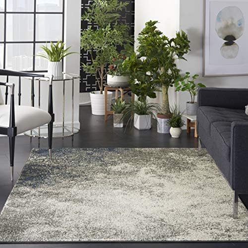 Nourison Home Passion Charcoal/Ivory 3'9'' x 5'9'' Area-Rug, Modern, Abstract, Easy-Cleaning, Non Shedding, Bed Room, Living Room, Dining Room, Kitchen, (4' x 6') by NourisonHome