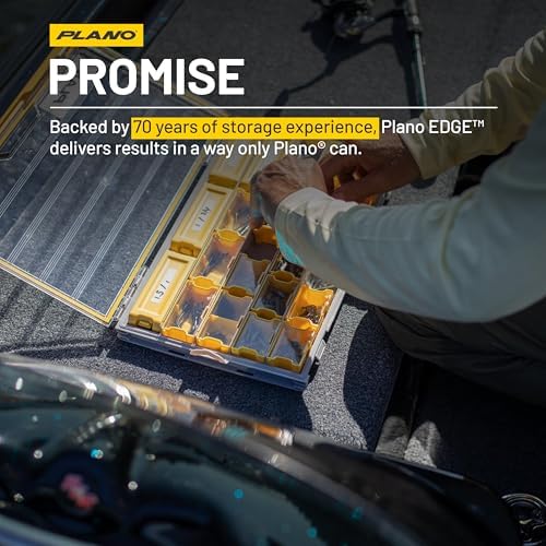 Plano EDGE Premium Terminal Tackle Utility Box, Clear and Yellow, Rust-Resistant Storage, Waterproof Tackle Tray Organizer for Weights, Hooks, and Baits One-Size (Pack of 6) - Image 6