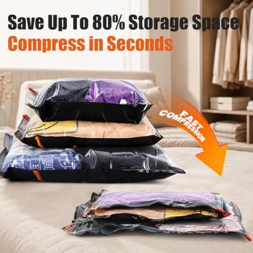 Vacuum Storage Bags for Travel with Rechargeable Pump, 10-Pack - Image 6