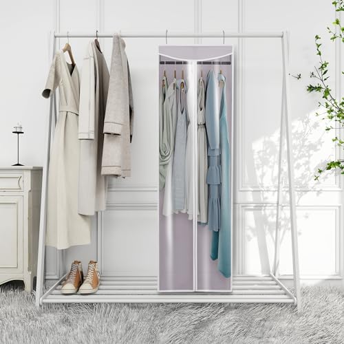 Garment Bags for Hanging Clothes Storage, Long Garment Cover with Zippered Clear Window for Closet Wardrobe Clothes Rack Organizer, Hanging Garment Bags for Dresses, Suits, 2 Pack, Gray - Image 6