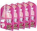 Syeeiex 40 Inch Clear Dance Costume Garment Bag, Rose Red, 5 Pack by syeeiex
