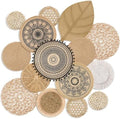 15 Pcs Boho Wall Basket Decor Woven Rattan Seagrass Wall Decor Hanging Rustic Farmhouse Round Handmade Wicker Decoration, Western Art for Living Room Kitchen Bedroom Home Nursery by Anglechic