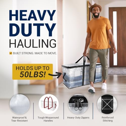Reli. Moving Bags Heavy Duty (12 Pack) Clear Extra Large Totes - Image 3