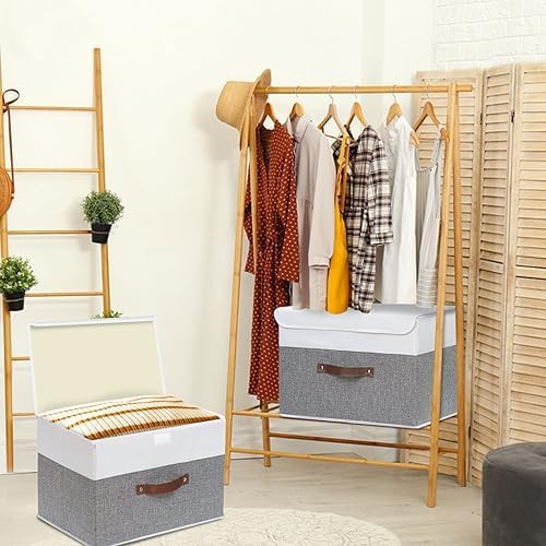 Yawinhe Collapsible Storage Bins,White/Grey,13.0x9.0x7.9in,5-Pack - Image 6