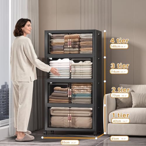 UAMFURI Stackable Storage Bins with Lids, 480QT Lockable Storage Cabinet - Image 2