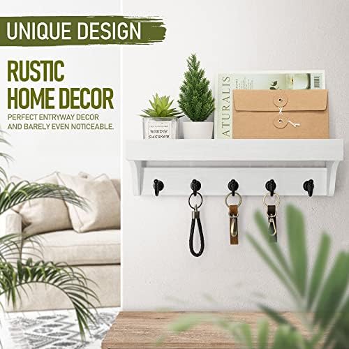 Rebee Vision Decorative Key Holder Wall Mount with 2 Drawer Organizer and Floating Shelf Combo - Effortless Home Organization Key Holder for Wall - Ideal for Room Decor (Modern White) - Image 7