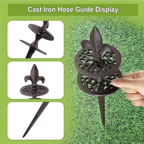 OwnMy 4PCS Cast Iron Garden Hose Guide Stakes Heavy Duty Hose Guide Spikes - Image 7