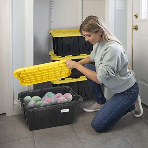 CX Heavy Duty 12-Gallon Stackable Plastic Storage Bins with Lids, 4 Pack - Image 7