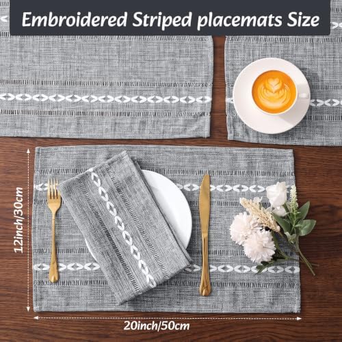 Long Table Runner and Round Woven Placemats Set, 6 Sets, Blue - Image 4