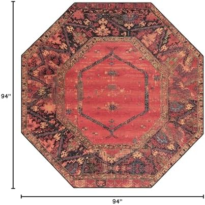 Unique Loom Outdoor Tribal Collection Area Rug - Quepos (7' 10" Octagon Multi/Black) - Image 2