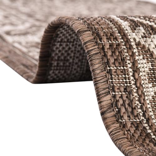 Rugs.com - Outdoor Aztec Rug – 3' 1 x 5' 3 Oval Brown Indoor/Outdoor Rug – Weather Resistant Flatweave, Perfect for Patios, Decks, and Porches - Image 7