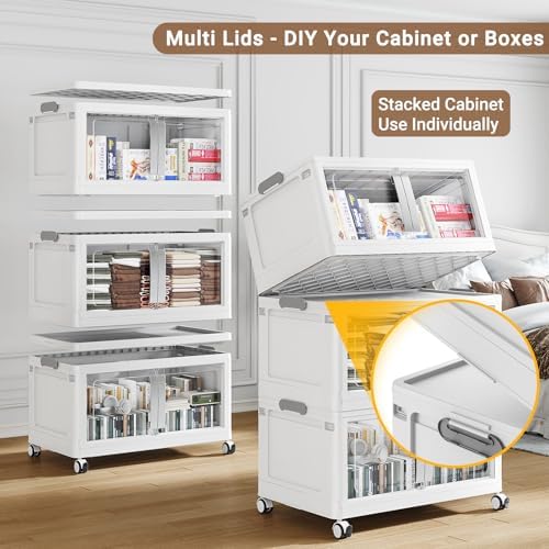 BROVIEW 800Qt Extra Large Stackable Storage Bins with Lids, 5-Pack White - Image 3