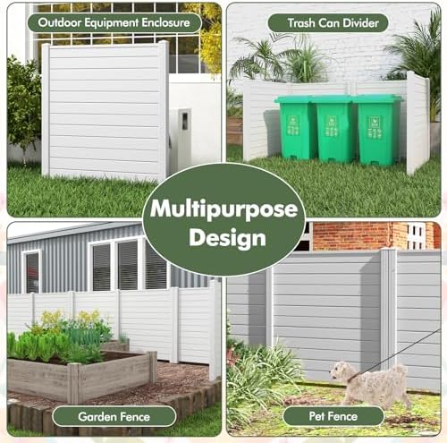 GIANTEX No-Dig Air Conditioner Fence, 2 Panels, 48''W x 48''H, White - Image 3