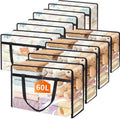 8 Pack Clear Clothes Storage Bags, 60L Vinyl Blanket Storage Containers with Heavy Duty Zipper, Foldable Moving Bags, Closet Organizers for Bedding, Clothing, Comforters, Linens, Duvet by PickyanDco