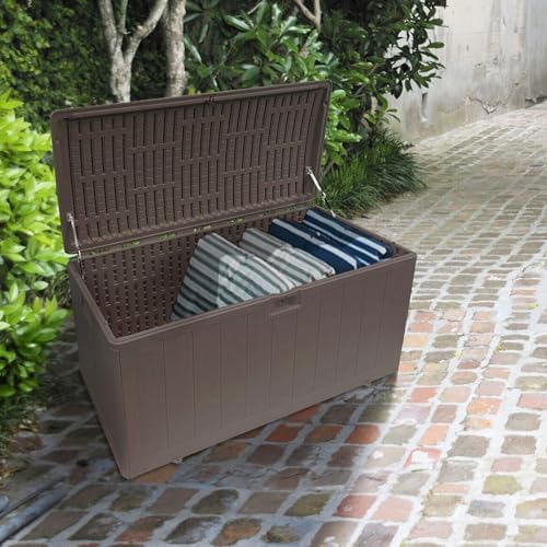 Plastic Development Group Outdoor Deck Box, Soft Close, Driftwood, 130 Gal - Image 4