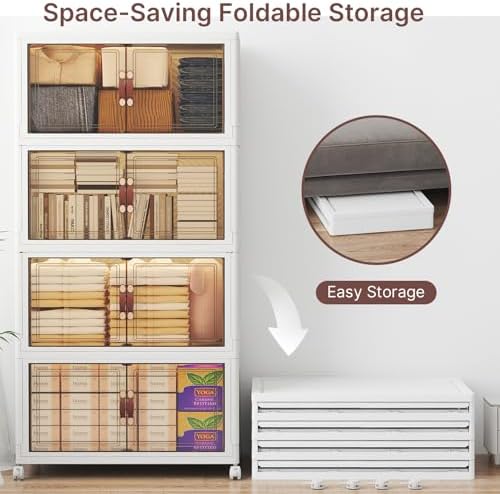 UAMFURI Stackable Storage Bins with Lids, 960QT Lockable Storage Cabinet - Image 2