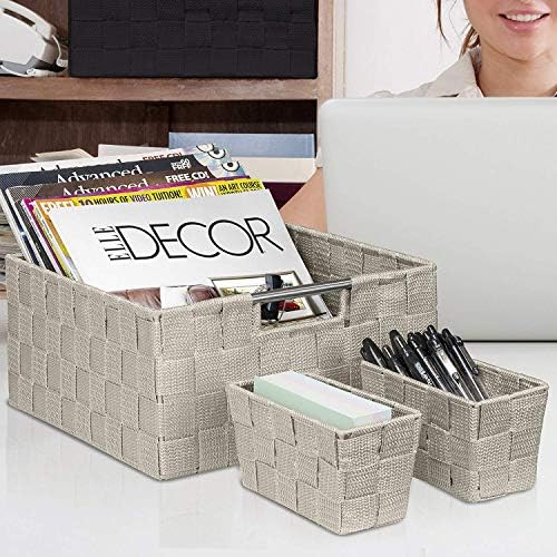 Sorbus Baskets for Organizing, 7-Piece Hand-Woven Storage Set (Beige) - Image 6