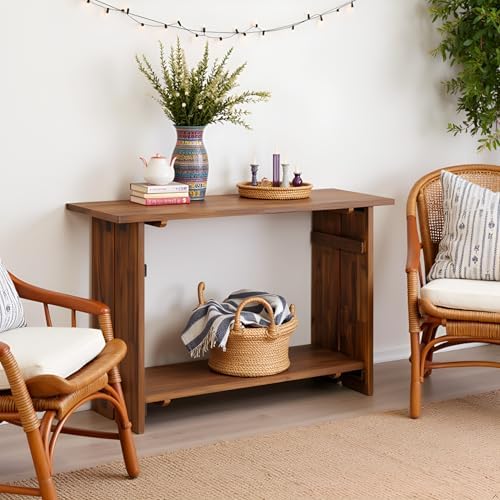 Alaterre Bethel Rustic Solid Wood Entryway Console Table, Natural - Image 7