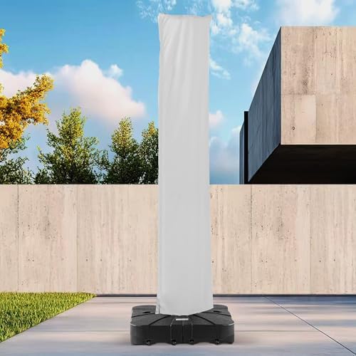 Deconk Patio Cantilever Umbrella Cover Outdoor Offset umbrellas Covers with Zipper and Rod UV Resistant Waterproof for Pool Deck Garden, Fog Grey by Deconk