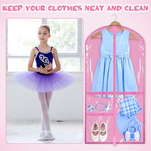 Windyun 10 Pack Garment Bags Costumes Kids 40", Pink - Image 5