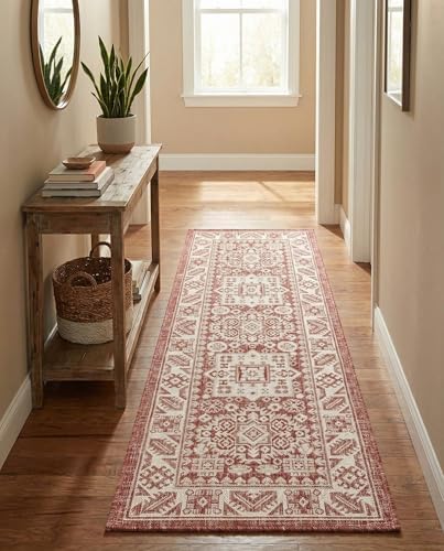Rugs.com - Outdoor Aztec Rug – 6 Ft Runner Rust Red Indoor/Outdoor Rug – Durable for Patios, Decks, and High-Traffic Hallways - Image 3