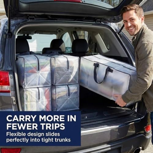 PACKING BAGS 8-Pack XL Moving Bags with Strong Handles & Zippers, Clear - Image 4