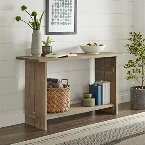 Alaterre Bethel Rustic Solid Wood Entryway Console Table, Driftwood - Image 2