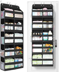 Yecaye 5-Tier Over The Door Organizer Dual-Column, 80lbs Load Over the Door Storage of 10 Compartments, Heavy Duty Door Organizer Hanging for Bedroom Closet Nursery Bathroom Pantry, Black, 2 Pack by Yecaye