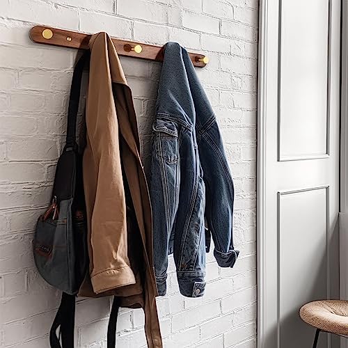 Wall Mounted Coat Rack, Metal Wood, with 5 Hooks - Image 5