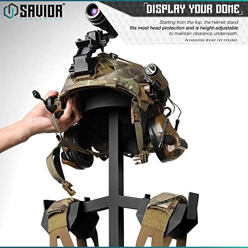 Savior Equipment H.A.B Tactical Gear Stand Helmet Vest Belt Display Rack, Military Gear Holder Plate Carrier Indoor Home Garage Free-Standing Organizer, Heavy Duty Steel Construction Hold Up To 70 lbs - Image 3