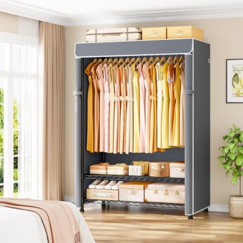 ULIFHOME H5C Max Clothes Rack with Cover, Covered Clothing Rack Heavy Duty - Image 2