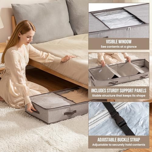 TAILI Under Bed Vacuum Storage Bags for Comforters,41x17.7x6 inch,Taupe - Image 6